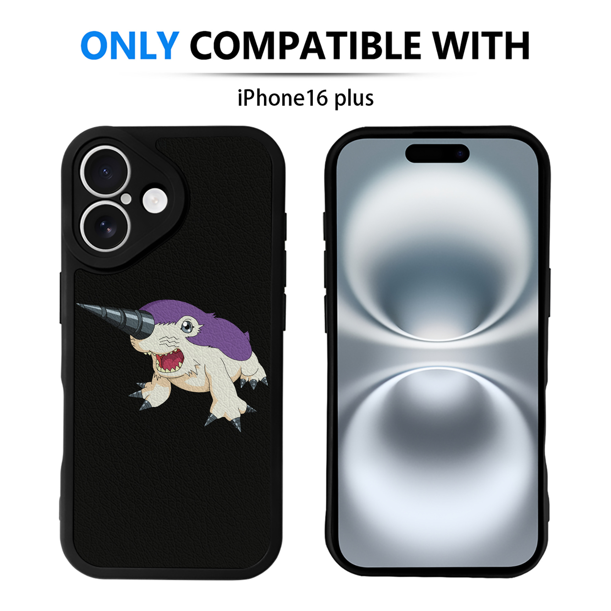 （画像用） Digimon デジタルモンスター/デジモン 【iPhone 16シリーズ対応】シリコンスマホケース（レザー調） 材質：シリコン